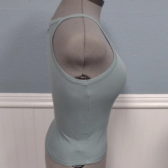 Madewell Green Fitted Sleeveless Tank Top - Picture 3 of 8